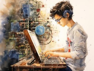 Machine learning | Water color painting of an artist learning