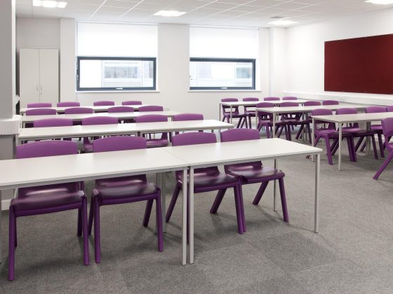 Classroom, chairs and tables