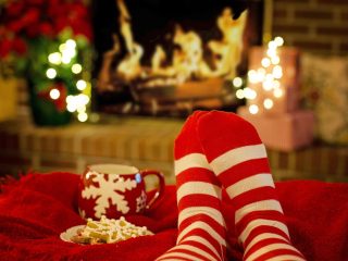 Socks, Fireplace and Holidays