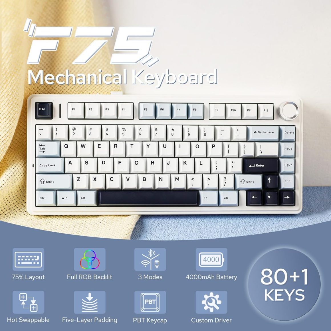 EPOMAKER x Aula F75 Gasket Mechanical Keyboard