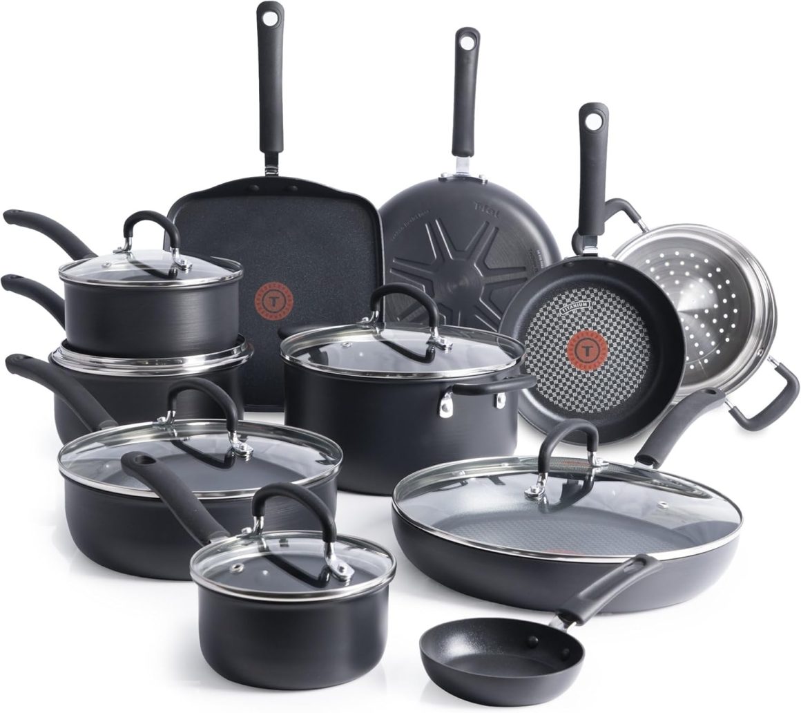 17-piece pans, pots and bonus from T-Fal