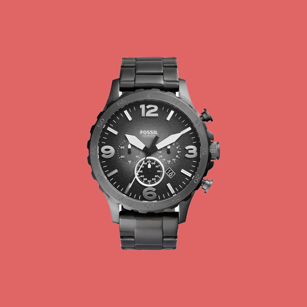 Fossil Men's Nate Oversized Stainless Steel Chronograph Watch